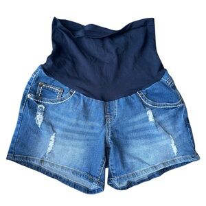 ♾️ Indigo blue maternity shorts